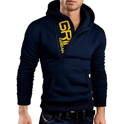 

slim fit halfzip jacket hooded hoodie sweatshirt hooded sweater, navy, xxl, gec401