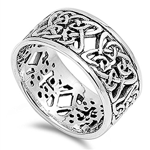 

women's celtic knot eternity fashion ring .925 sterling silver band size 12
