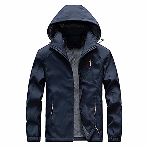

lucamore men's breathable hiking jacket mountain rain coat quick-drying windbreaker outdoor sportswear dark blue