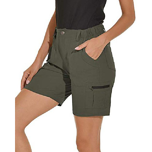 

women's lightweight cargo short for hiking,camping and travel with 6 pockets quick dry water resistant(rosemary xxl)
