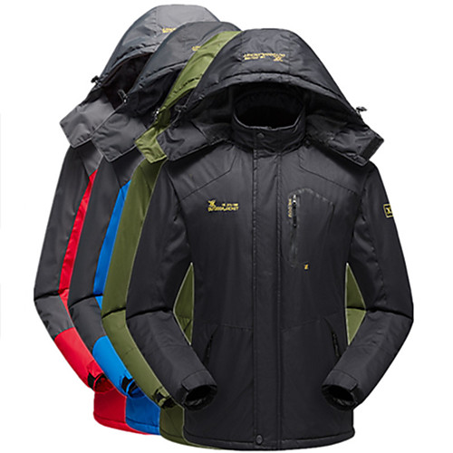 

Women's Men's Hiking Windbreaker Winter Outdoor Patchwork Waterproof Windproof Warm Soft Winter Jacket Fishing Climbing Camping / Hiking / Caving Black Red Blue Green