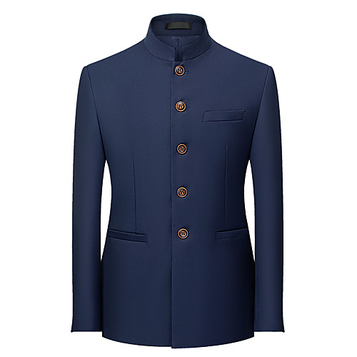 

Tuxedos Standard Fit Mandarin Single Breasted More-button Cotton Blend / Cotton / Polyester Creative / Business / Fashion