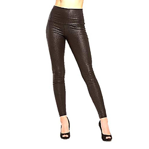 

women's rockin python faux leather leggings black