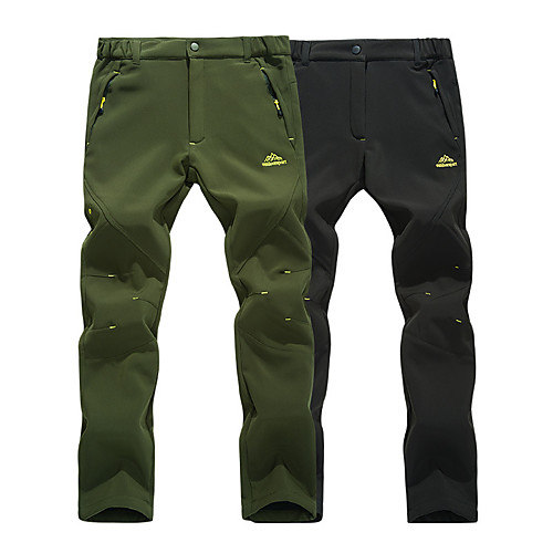 

Men's Hiking Pants Trousers Solid Color Winter Outdoor Standard Fit Waterproof Windproof Fleece Lining Breathable Pants / Trousers Rose red women Dark gray men Black women Black men Army Green Men