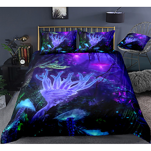 

Luminous Forest Print 3-Piece Duvet Cover Set Hotel Bedding Sets Comforter Cover with Soft Lightweight Microfiber For Holiday Decoration(Include 1 Duvet Cover and 1or 2 Pillowcases)