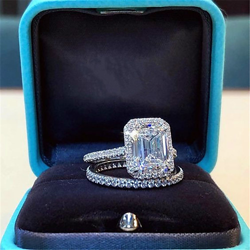 

women's ring aaa cubic zirconia 1pc silver platinum plated alloy stylish daily jewelry cute
