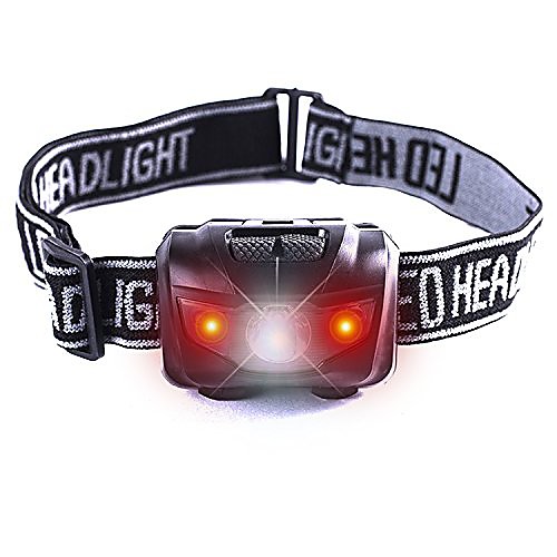 

super bright led headlamp led headlight｜waterproof, 5 modes , light weight, red light, led head torch｜outdoor running,cycling camping, backpack, fishing, hunting, climb, walking, jogging (black)