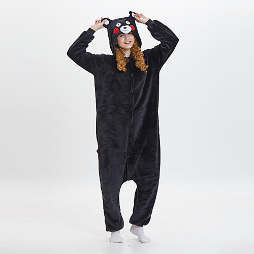 

Adults' Kigurumi Pajamas Bear Onesie Pajamas Flannel Toison Black Cosplay For Men and Women Animal Sleepwear Cartoon Festival / Holiday Costumes