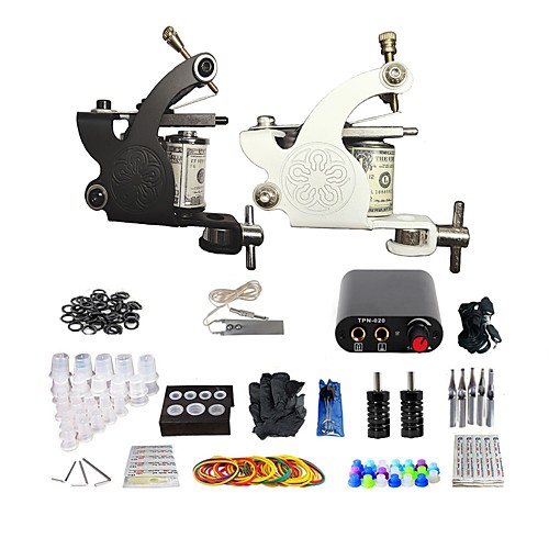 

BaseKey Professional Tattoo Kit Tattoo Machine - 2 pcs Tattoo Machines, Mini Style Aluminum Alloy 16 W Coil Tattoo Machine