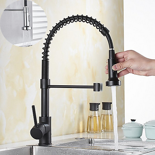 

Brass Kitchen Faucet Painted Finishes Single Handle One Hole Painted Finishes Pull-out/Tall/High Arc Centerset Contemporary Kitchen Taps Contain with Cold and Hot Water