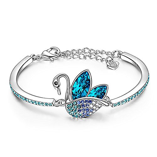 

jewelry gifts for her gifts for women bracelet bangle gifts for teen girls daughter swan animal designed blue swarovski crystals jewelry for christmas birthday gifts for wife