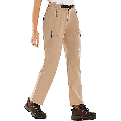 

women's hiking trousers quick dry lightweight outdoor upf 40 fishing safari travel shorts walking pants #2184-black-32 (uk 14)