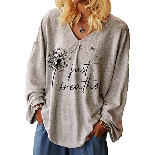

Women's Geometric Letter Women's Hoodies Long Sleeve Sweater Cardigans V Neck Fall Winter Gray