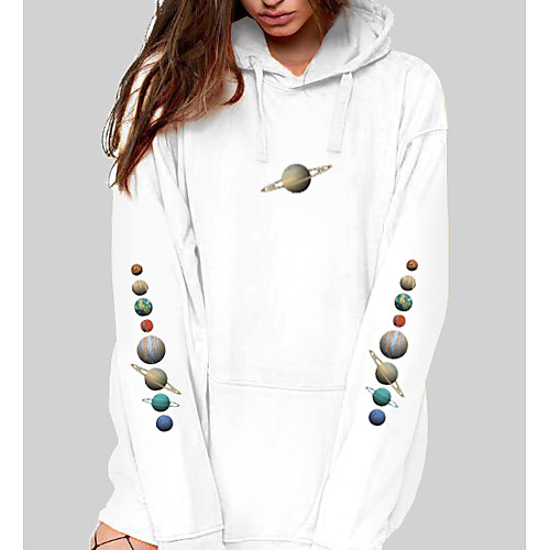 

Women's Pullover Hoodie Sweatshirt Graphic 3D Front Pocket Print Daily Other Prints Basic Casual Hoodies Sweatshirts White Black