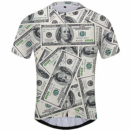 

money cycling jersey mens short sleeve funny bike jerseys mountain biking shirt (x-large, money cycling jersey)