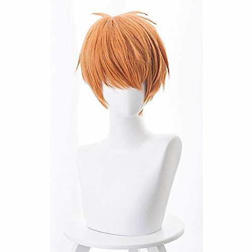

wigs anime for fruits basket (soma kyo) cosplay wig,high-temperature resistant fiber,short curly hair,13.8 inch (color : orange)