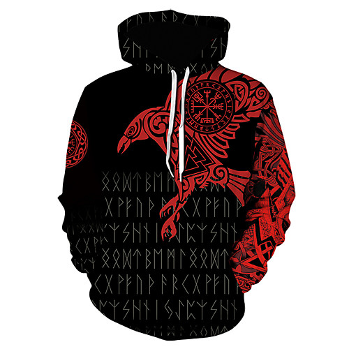 

viking tattoo 3d printed men's hoodies harajuku fashion hooded sweatshirt autumn unisex hoodie, blue zip, m