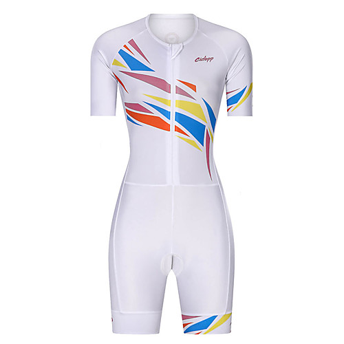 

Women's Men's Short Sleeve Triathlon Tri Suit White Bike Breathable Quick Dry Sports Graphic Mountain Bike MTB Road Bike Cycling Clothing Apparel / Stretchy / Athletic