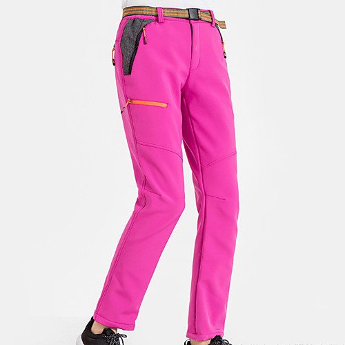 

Women's Softshell Pants Solid Color Winter Outdoor Standard Fit Waterproof Windproof Fleece Lining Breathable Pants / Trousers Black Fuchsia Dark Gray Fishing Climbing Camping / Hiking / Caving S M L