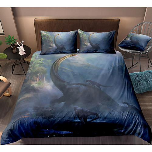 

Dinosaur Print 3-Piece Duvet Cover Set Hotel Bedding Sets Comforter Cover with Soft Lightweight Microfiber For Holiday Decoration(Include 1 Duvet Cover and 1or 2 Pillowcases)