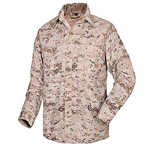 

Men's Hiking Shirt with Pants Long Sleeve Clothing Suit Outdoor Lightweight Breathable Quick Dry Sweat wicking Summer Camo / Camouflage Jungle camouflage Digital Jungle Digital Desert Hunting Fishing