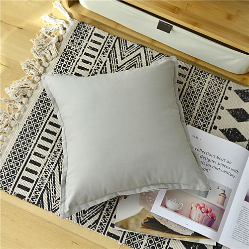 

Cotton Solid Colored Canvas Pillow Case Cover Living Room Bedroom Sofa Cushion Cover Modern Sample Room Cushion Cover