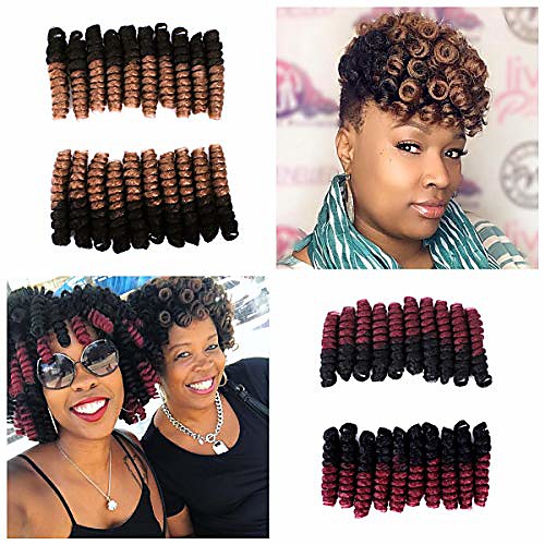 

ombre crochet braiding hair 20 roots/pack pre-twist bounce curls kanekalon toni curls crochet braids hair extensions (20 inch toni curl, 1b/27)