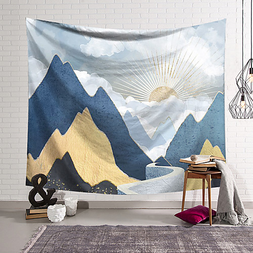 

Wall Tapestry Art Decor Blanket Curtain Hanging Home Bedroom Living Room Decoration Polyester Abstract Mountains Sunrise Sunset Oil Painting Pattern