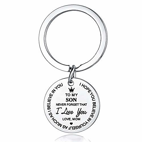 

to my son daughter inspirational gift keychain from dad mom never forget that i love you forever birthday graduation gifts (to my son love mom)