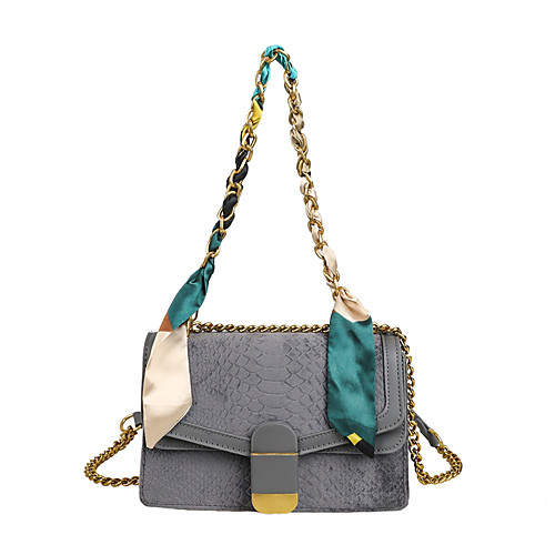 

Women's Bags PU Leather Crossbody Bag Chain Daily Outdoor Chain Bag MessengerBag Black Red Gray