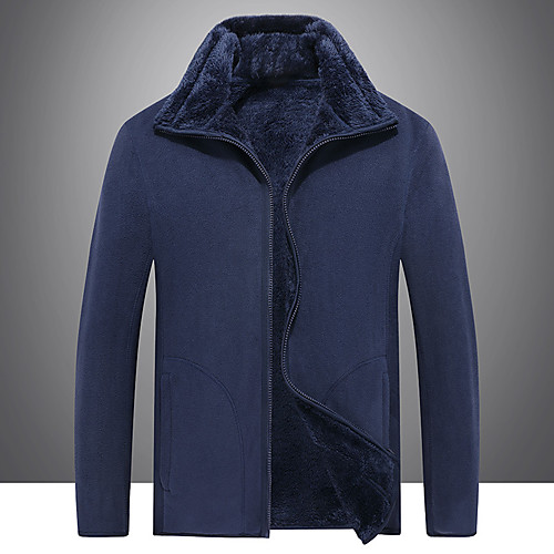 

Men's Hiking Fleece Jacket Winter Outdoor Solid Color Anti-Slip Lightweight Windproof Breathable Winter Jacket Fleece Single Slider Fishing Climbing Camping / Hiking / Caving Black Blue Grey / Warm