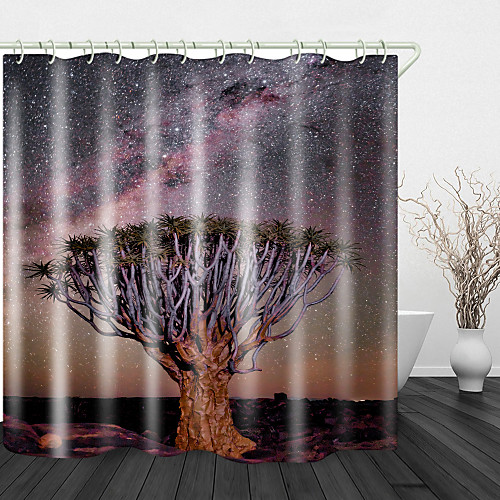 

Colorful Starry sky Print Waterproof Fabric Shower Curtain for Bathroom Home Decor Covered Bathtub Curtains Liner Includes with Hooks