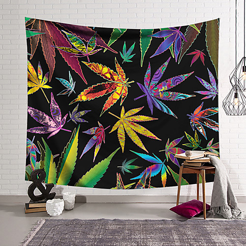 

Wall Tapestry Art Decor Blanket Curtain Hanging Home Bedroom Living Room Decoration Modern Fantasy Color Maple Leaf Rendering Lanting Design