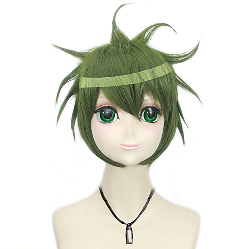

Cosplay Costume Wig Synthetic Wig Loose Curl With Bangs Wig Short Mint Green Synthetic Hair Women's Anime Cosplay Green