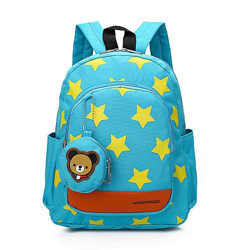 

Boys' Girls' Nylon School Bag Commuter Backpack Large Capacity Zipper Geometric Daily Outdoor Black Blue Red Sky Blue