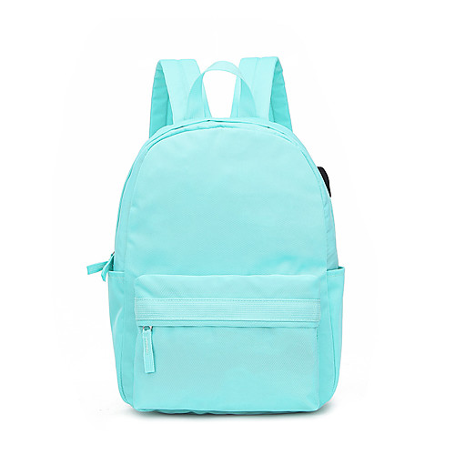 

Women's Girls' Oxford Commuter Backpack Large Capacity Zipper Solid Color Daily Outdoor Backpack Blue Yellow Blushing Pink Light Green