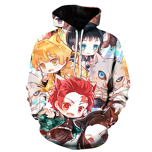 

Inspired by Demon Slayer Kamado Tanjirou Cosplay Costume Hoodie Polyester / Cotton Blend Graphic Prints Printing Hoodie For Women's / Men's