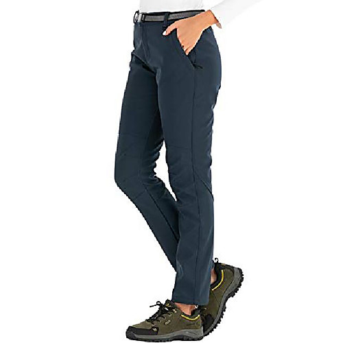 

women's outdoor hiking walking trousers waterproof windproof fleece skiing hiking pants kz3339w-darkblue-s