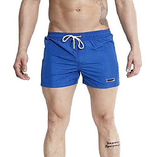 

men's quick dry solid shorts lightweight mens swim trunk with mesh lining,pocket/white l(waist:29-31)