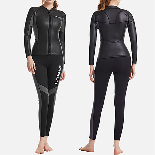 

Women's Full Wetsuit 2.5mm SCR Neoprene Diving Suit Quick Dry Long Sleeve 2-Piece Front Zip Patchwork Autumn / Fall Spring Summer