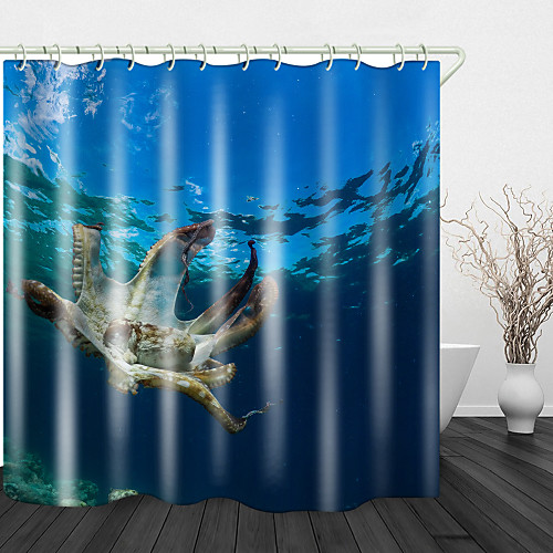 

Deep sea creatures Print Waterproof Fabric Shower Curtain for Bathroom Home Decor Covered Bathtub Curtains Liner Includes with Hooks