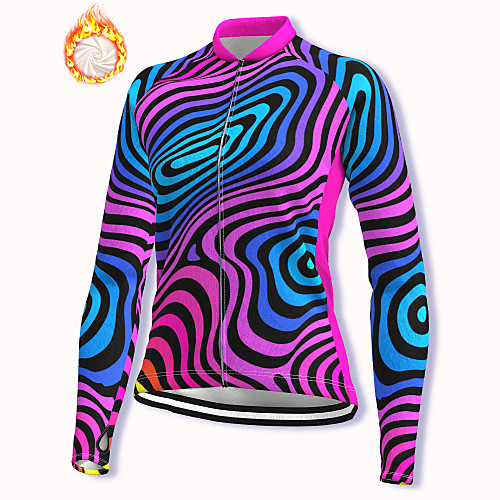 

21Grams Women's Long Sleeve Cycling Jacket Winter Fleece Spandex Fuchsia Bike Jacket Mountain Bike MTB Road Bike Cycling Fleece Lining Warm Sports Clothing Apparel / Stretchy / Athleisure