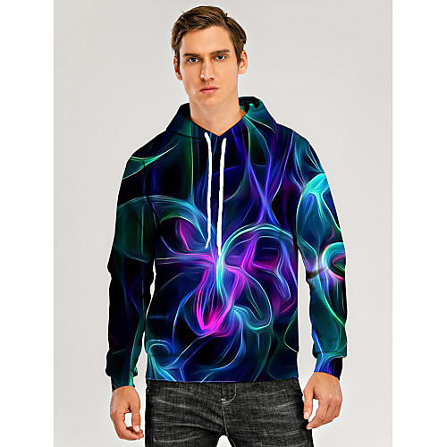 

Men's Pullover Hoodie Sweatshirt Print Graphic 3D Front Pocket Hooded Daily 3D Print 3D Print Casual Hoodies Sweatshirts Long Sleeve Purple
