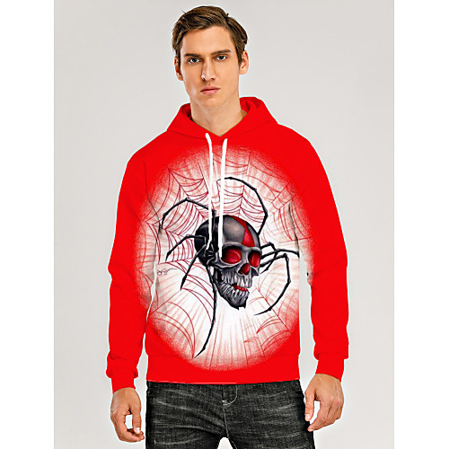 

Men's Pullover Hoodie Sweatshirt Animal Patterned Graphic 3D Front Pocket Daily 3D Print 3D Print Casual Hoodies Sweatshirts Red