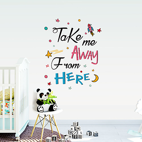 

TAKE Spaceship Cartoon With Colorful English Letters Can Remove Stickers Decorating The Wall Of Children's Room And The Background Wall Of European And American Tv