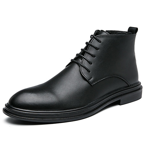 

Men's Boots British Daily PU Warm Mid-Calf Boots Black Brown Fall Winter