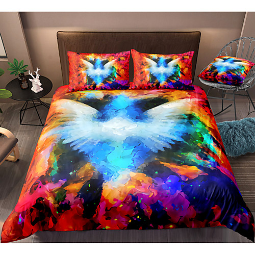 

3D Colorful Smog 3-Piece Duvet Cover Set Hotel Bedding Sets Comforter Cover with Soft Lightweight Microfiber, Include 1 Duvet Cover, 2 Pillowcases for Double/Queen/King(1 Pillowcase for Twin/Single)