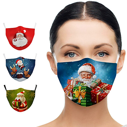 

Christmas Santa Claus Snowman Winter Digital Printing Washable Mask Adult Children
