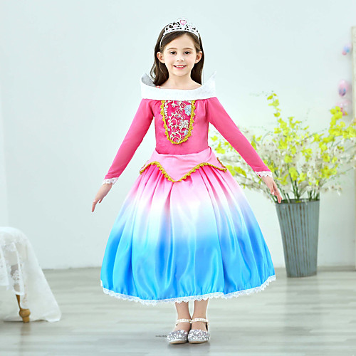 

Princess Cosplay Costume Costume Girls' Movie Cosplay Euramerican New Year's Fuchsia Dress Christmas Halloween Carnival Polyester / Cotton Polyester