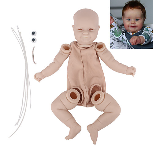 

20 inch Reborn Toddler Doll DIY Unpainted Reborn Baby Doll Kit Professional-Painting Kit Baby Boy Maddie Hand Made Floppy Head No Eyelashes, Hair, Flesh Color Cloth Silicone Vinyl with Clothes and